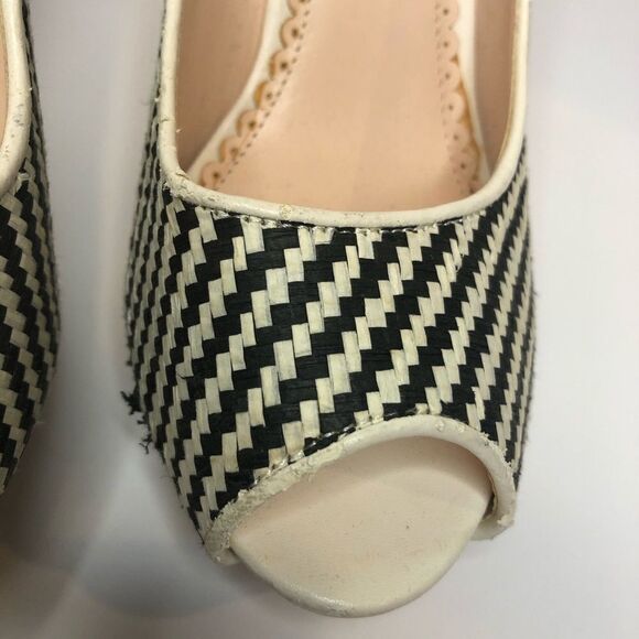 Madison black and white geo design peep toe heels - Picture 5 of 12